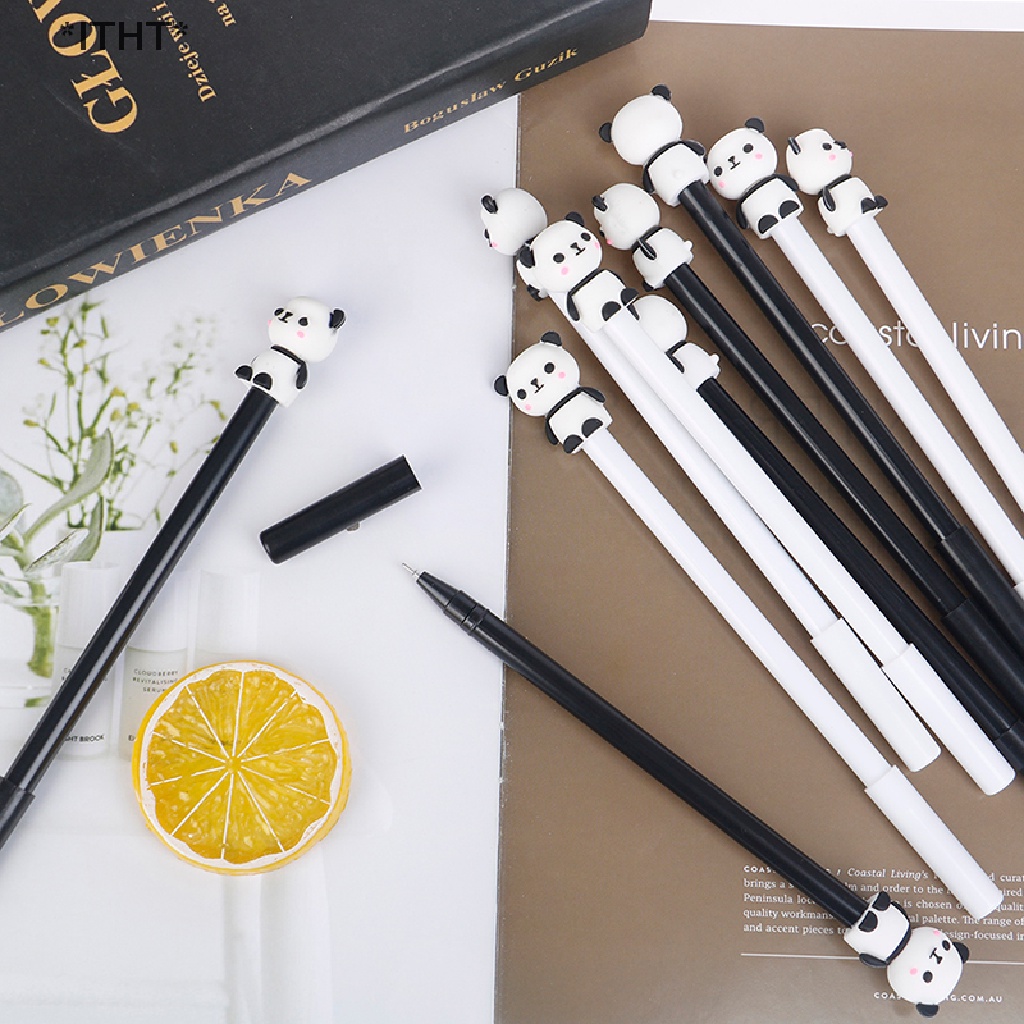 Set 5 Bút Mực Gel Họa Tiết Gấu Trúc Hoạt Hình Phong Cách Trung Hoa Dễ Thương Dành Cho Học Sinh
