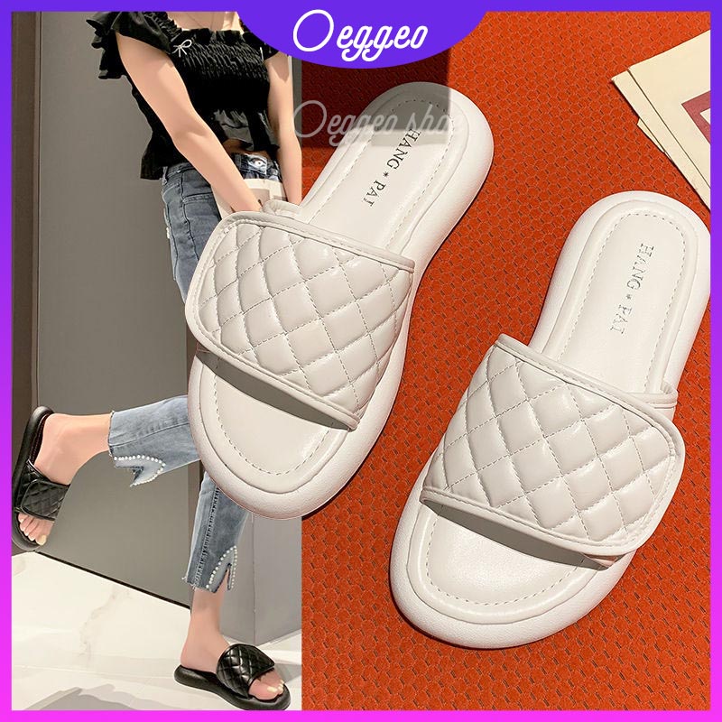 Oeggeo shop Giày Đế Phẳng Dán Dày Có Thể Điều Chỉnh Cho Nữ