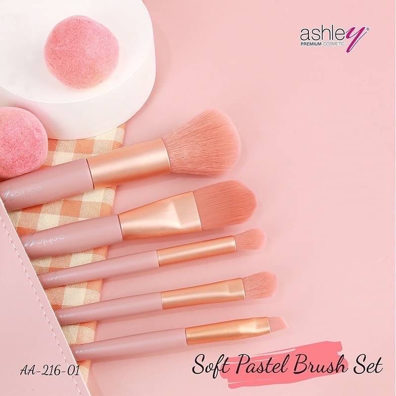 Set 5 Cọ Makeup Ashley Kèm Túi Da