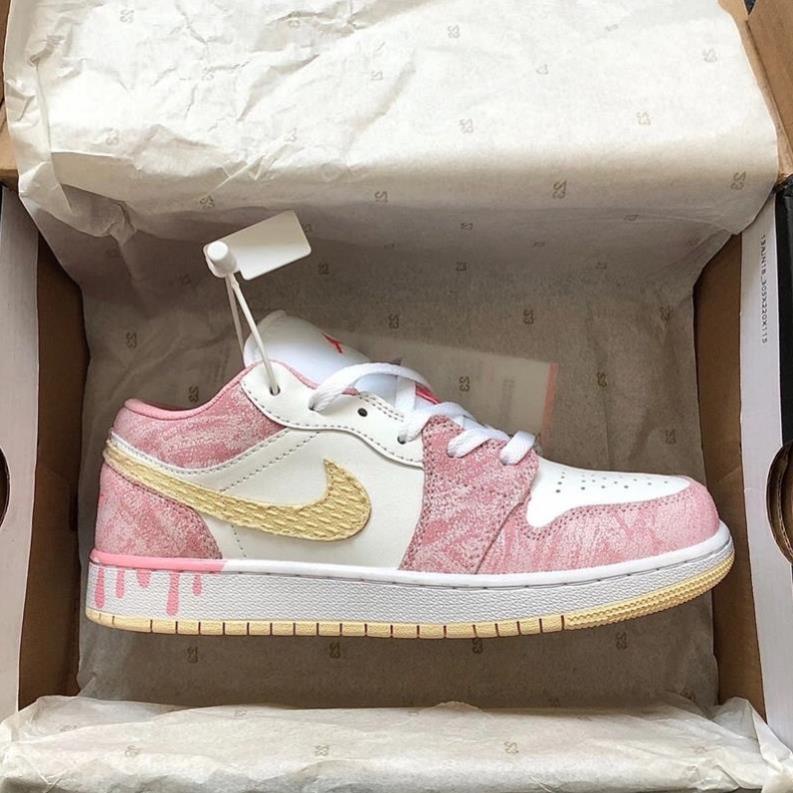 Giày Thể Thao Nữ Air Jordan 1 Low Hồng Kem Vảy Sơn cực hot cho Nữ Full Box 2021, JD1 Pink -Tình Sneaker | BigBuy360 - bigbuy360.vn