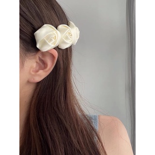 Kẹp tóc hoa hồng cuộn handmade - khung kẹp bấm (kẹp mái- kẹp nửa tóc)
