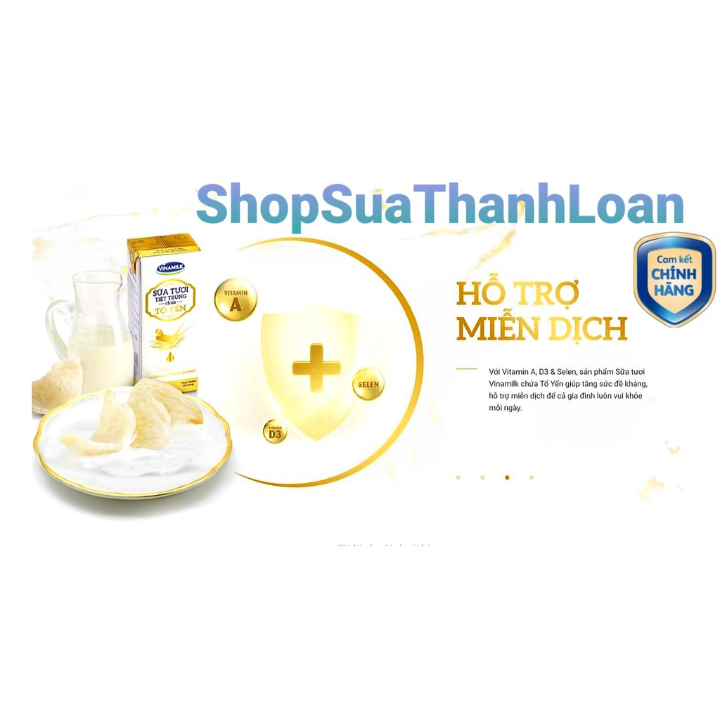 [HSD T9-2021] SỮA TƯƠI TIỆT TRÙNG VINAMILK CÓ CHỨA TỔ YẾN - THÙNG 24 HỘP 180ML