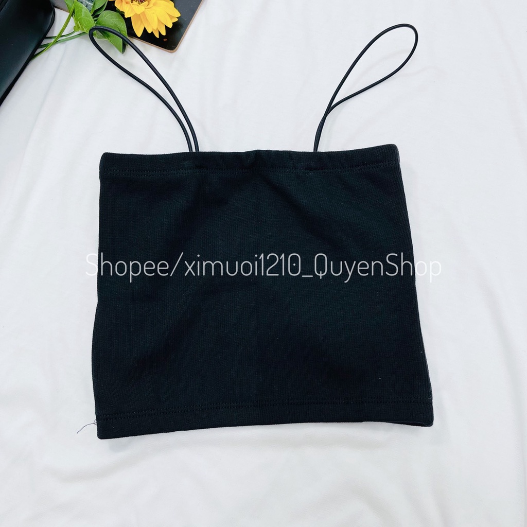 Áo Ống Croptop 2 Dây Ôm Body Dây Sợi Bún [Video+Ảnh Thật]_Quyen Shop