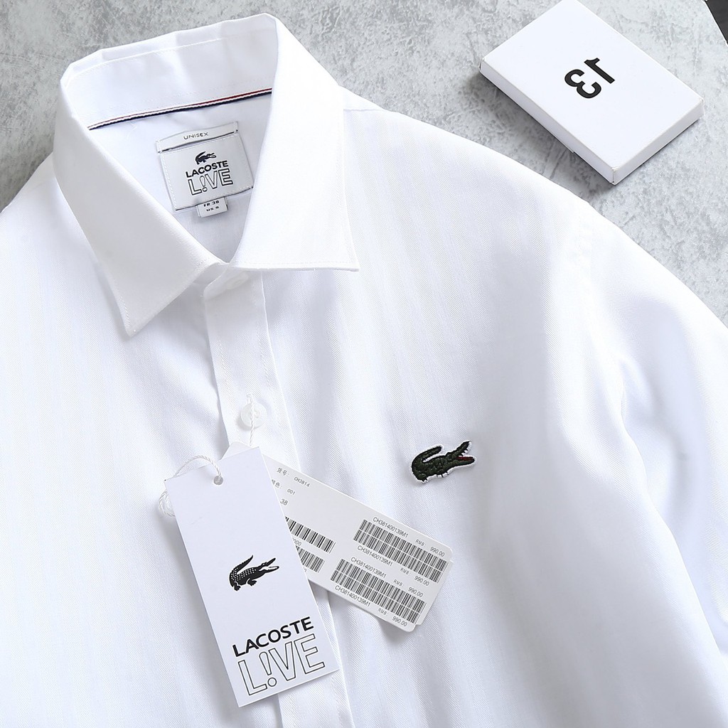 Áo sơ mi nam LACOSTE TRẮNG sang trọng - hàng vnxk xịn vải lụa siêu mát form slim fit tôn dáng | BigBuy360 - bigbuy360.vn