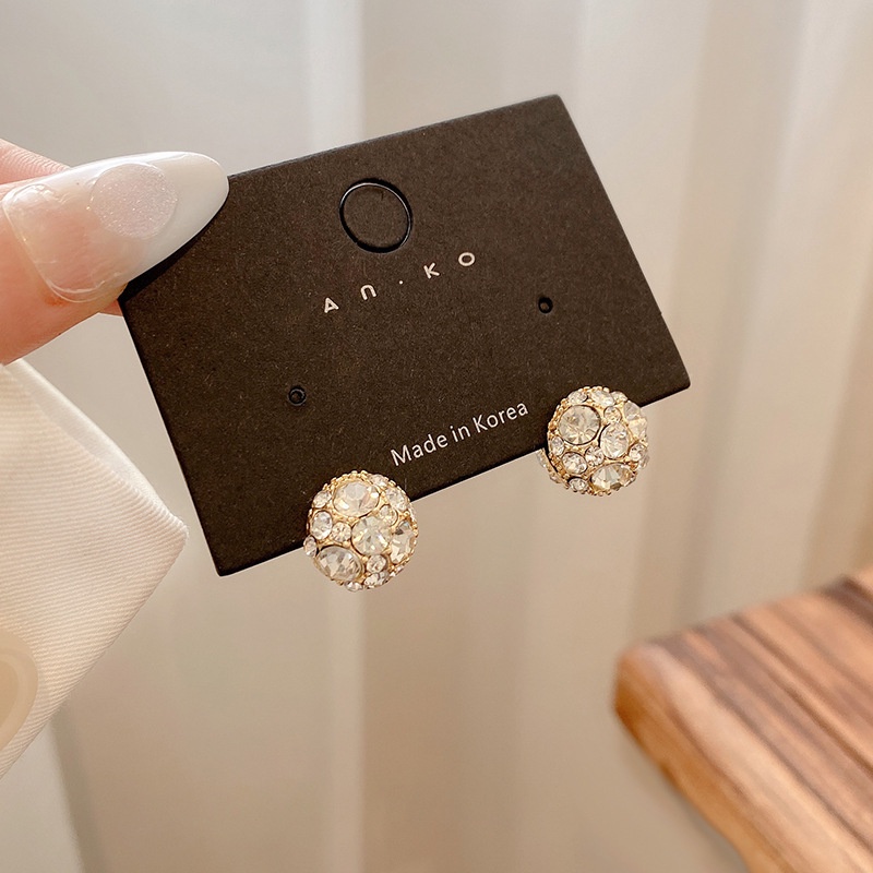 Bông Tai Nam Châm Đính Kim Cương Giả Phong Cách Vintage Thời Trang