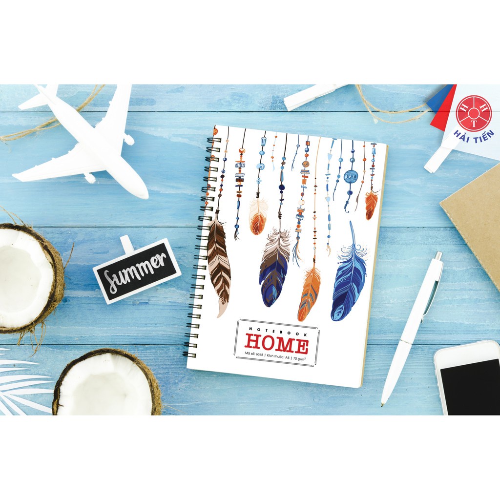 Sổ tay học sinh lò xo gáy kép kẻ ngang hải tiến, klong, sổ bìa bồi home cao cấp, vở ghi chú, ghi chép, ghi nhớ