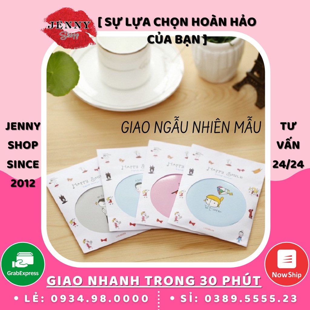 [QUÀ TẶNG KHÁCH] Gương Tròn Cầm Tay Hình Họa Dễ Thương