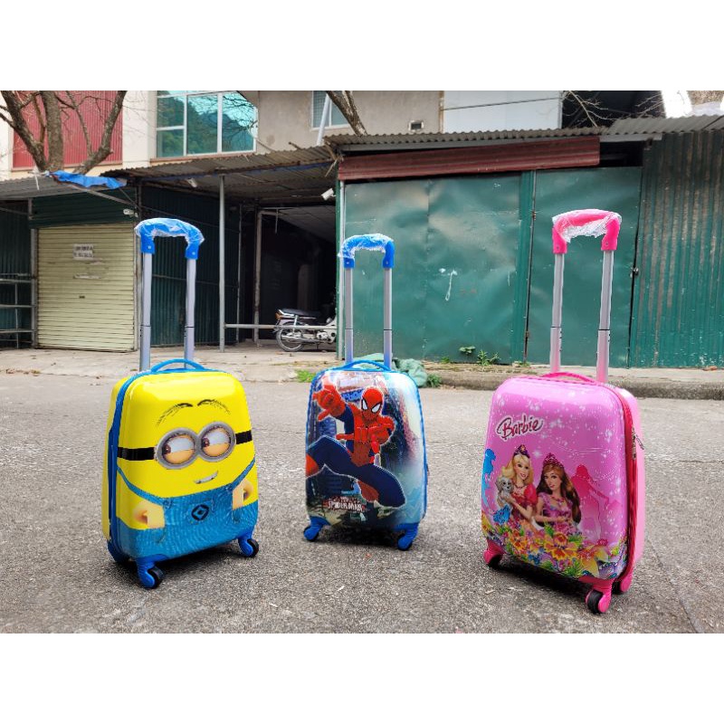 Vali Kéo Cho Trẻ Em Dạng Hộp In Hình Nhân Vật Hoạt Hình Dễ Thương Size 18inch