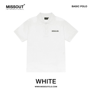 Áo polo basic MISSOUT , áo ngắn tay có cổ họa tiết trơn
