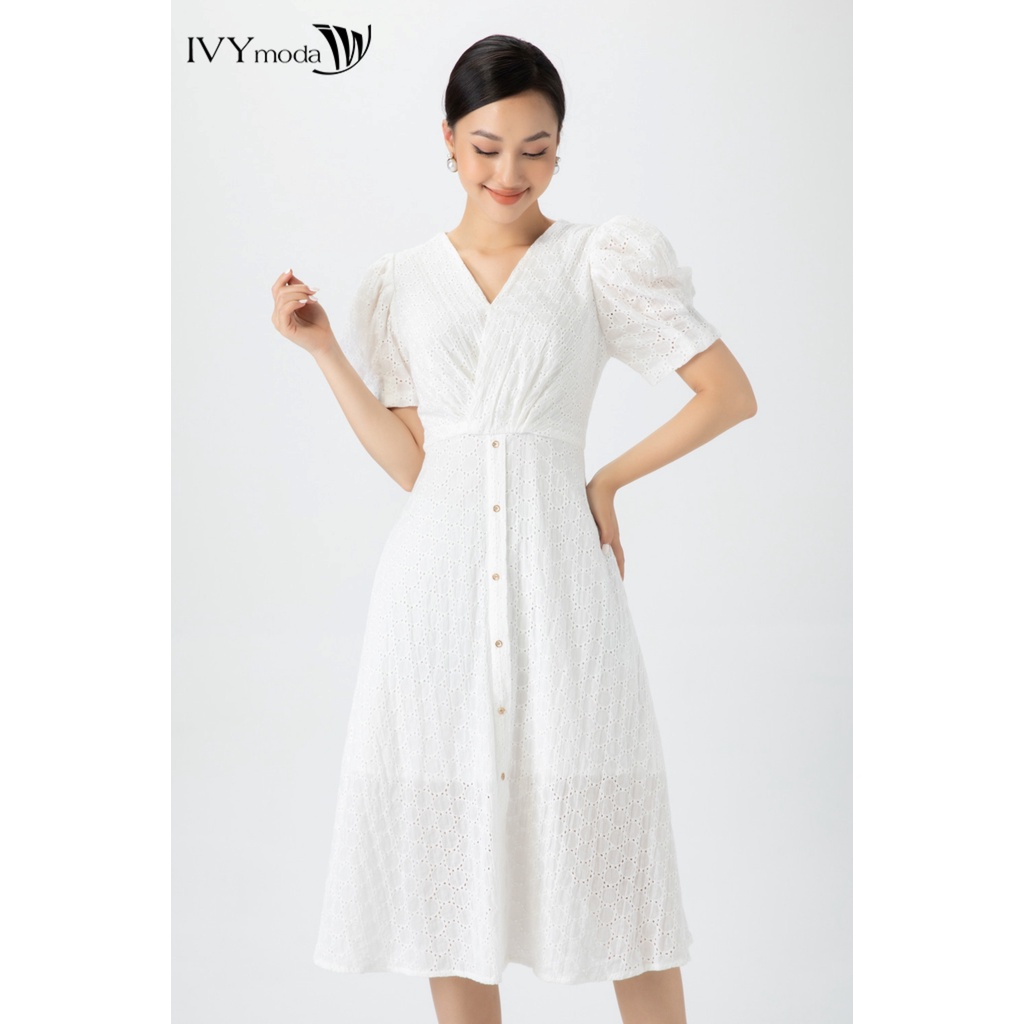 Đầm thô chữ A 2 lớp IVY moda MS 48M6520