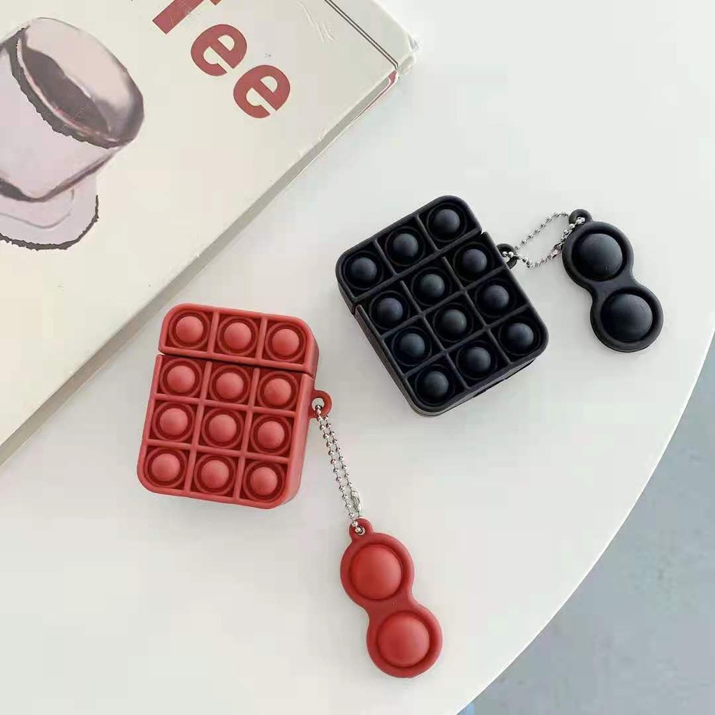 Vỏ bảo vệ hộp sạc tai nghe compatible for airpods 1/2/3 bằng silicon giảm căng thẳng