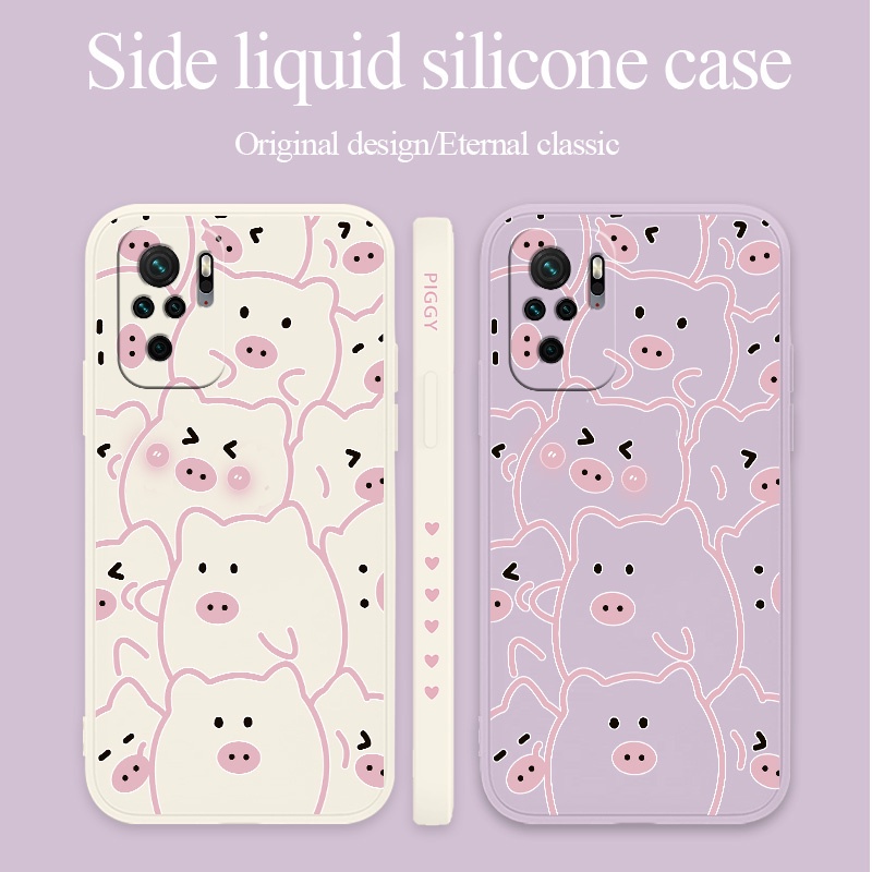 Ốp lưng Nhiều lợn con Phone Case For Xiaomi Redmi Note 10 Pro Max 10s 4G 5G 10Pro 10ProMax Hộp bảo vệ ống kính máy ảnh vuông