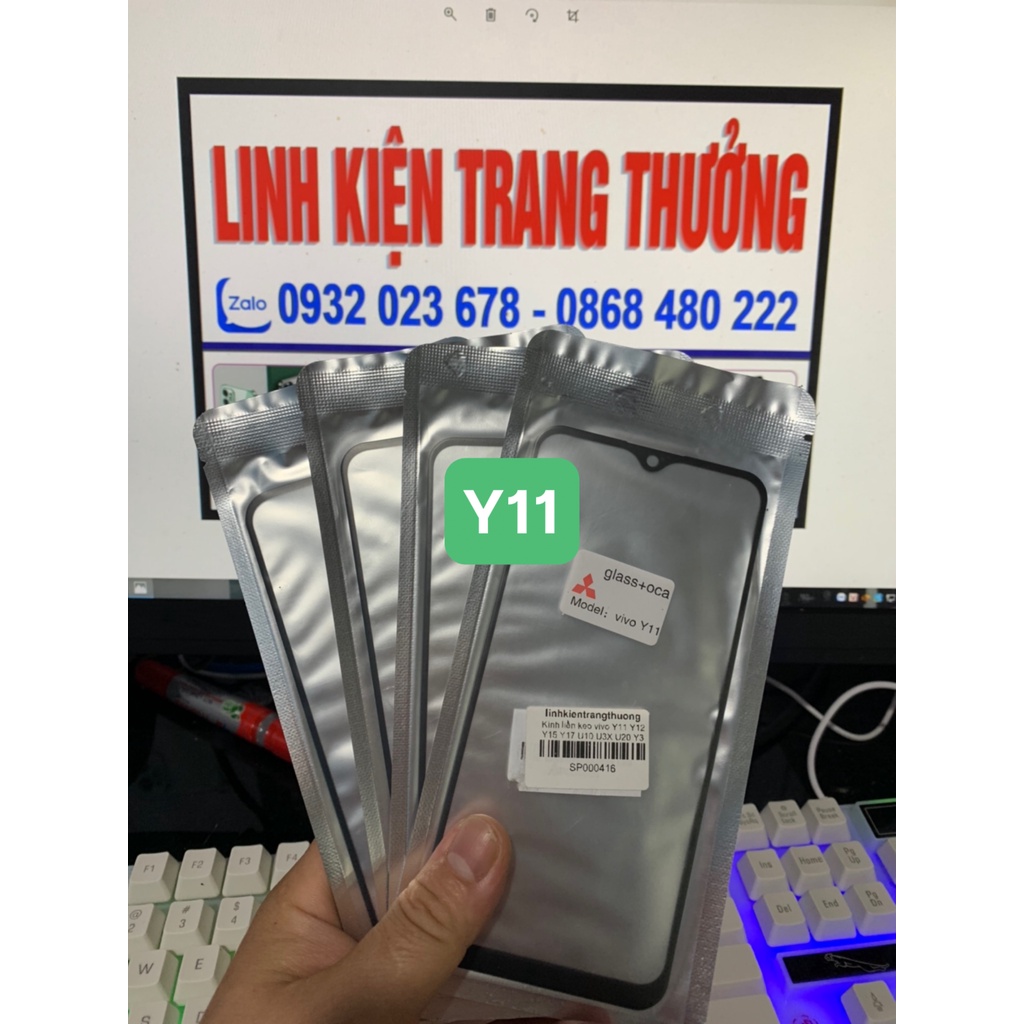 Kính ép liền keo vivo Y11 / Y12 / Y15 / Y17 / U10 / U3X / U20 / Y3 dùng chung