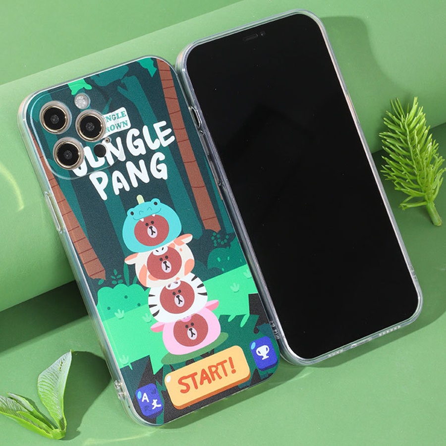 Ốp lưng Iphone Gấu rừng xanh cạnh trong các dòng 7/7plus/8/8plus/x/xr/xs/11/12/pro/max/plus/promax [Tomax Shop]
