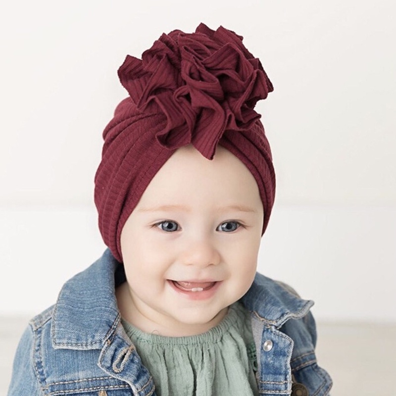 Mũ Trùm Đầu Cotton Mềm Mại Đính Hoa Cho Bé Gái