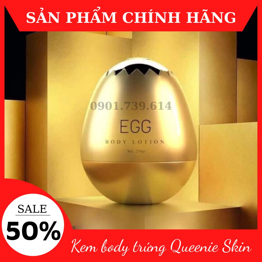 Kem body trứng Queenie Skin, kem dưỡng sáng tự nhiên, nuôi dưỡng da từ sâu bên trong