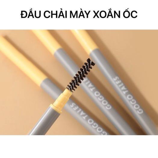 Chì kẻ mày 2 đầu GOGO TALES siêu mảnh Cloud Mist gảy sợi nhiều màu tự nhiên chống nước TREEHOUSE SHOP
