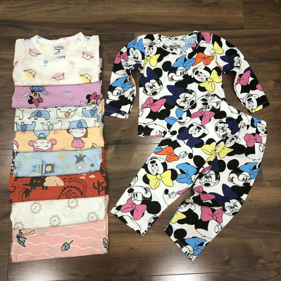 Bộ Cotton Lưới Dài Tay Bé Gái, Bé Trai Bin Sports QATE017