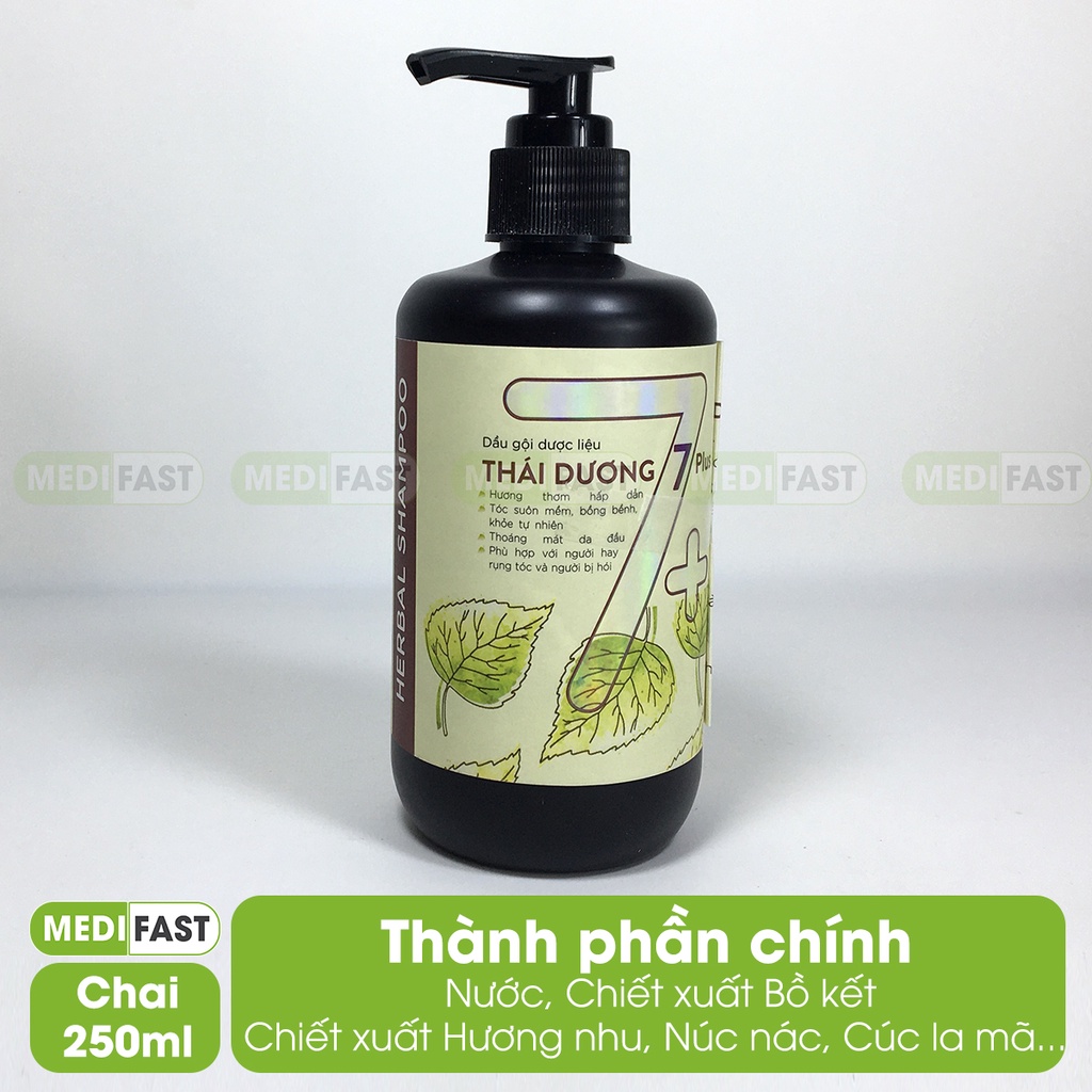 Dầu gội Thái Dương 7 Plus - Mẫu mới chai 250ml có Vòi tiện dụng - giảm ngứa và rụng tóc từ thảo dược