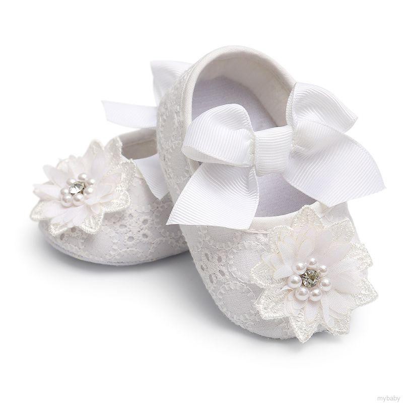 My Baby  Baby Girl Infants Lace Flower Princess Shoes Floral Headwear Headband