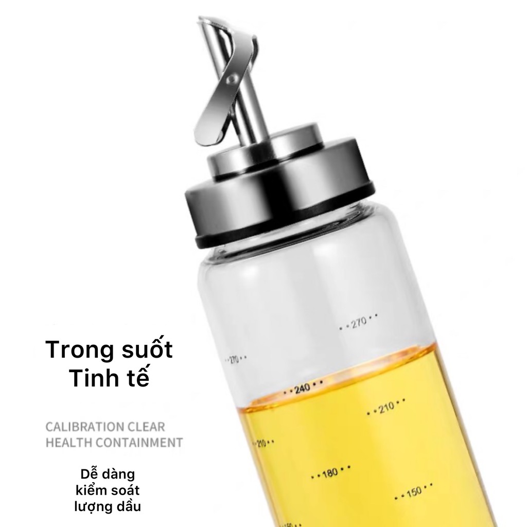 Chai lọ bình thủy tinh đựng dầu ăn nước măm thông minh tự động đóng mở nắp | BigBuy360 - bigbuy360.vn