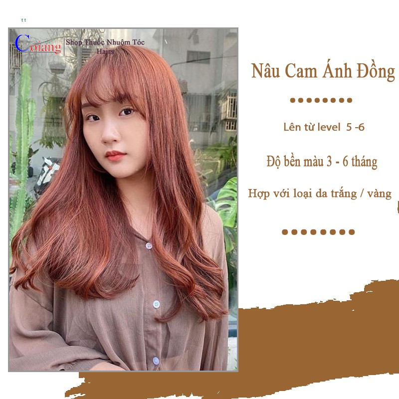 Thuốc nhuộm tóc MÀU NÂU CAM không cần thuốc tẩy tóc Chenglovehairs, Chenglovehair