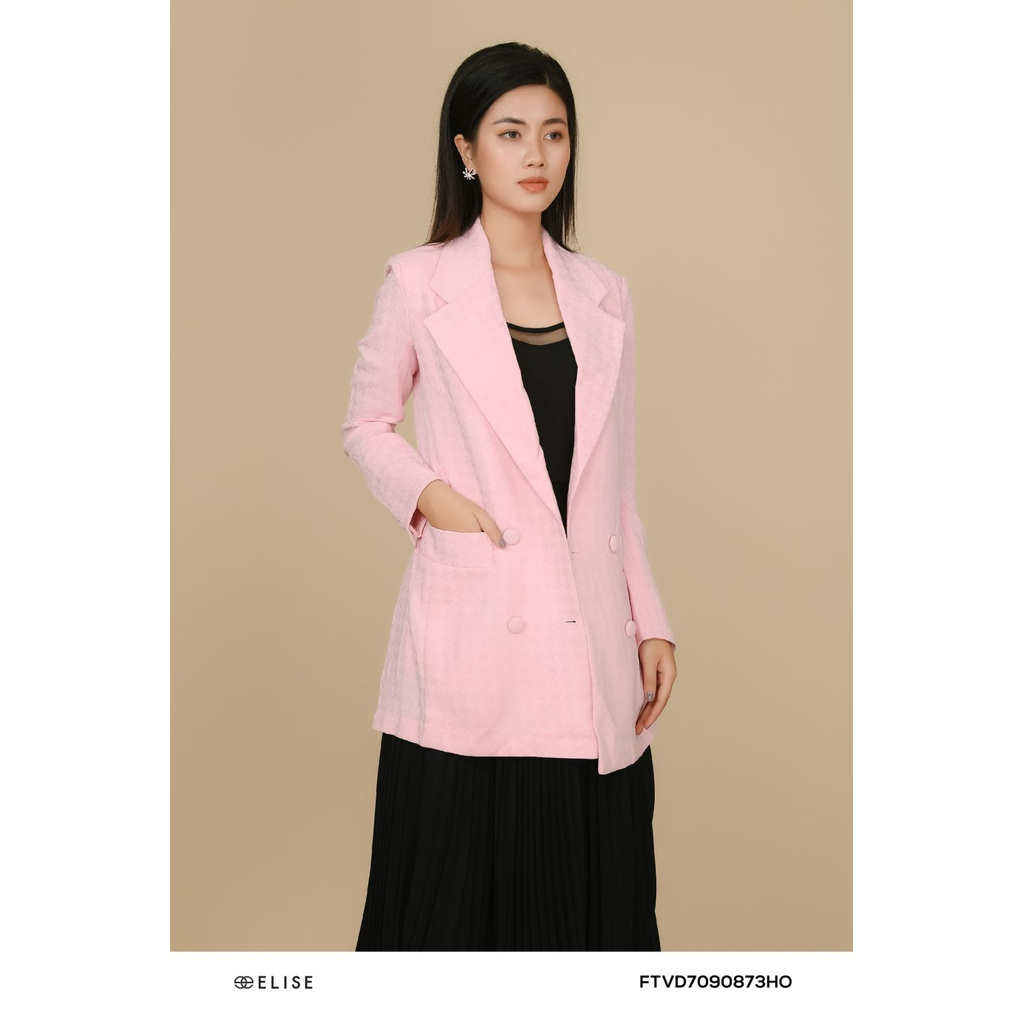 [Mã FAMALLT5 giảm 15% đơn 150k] Áo khoác blazer hồng cơi túi Elise | BigBuy360 - bigbuy360.vn
