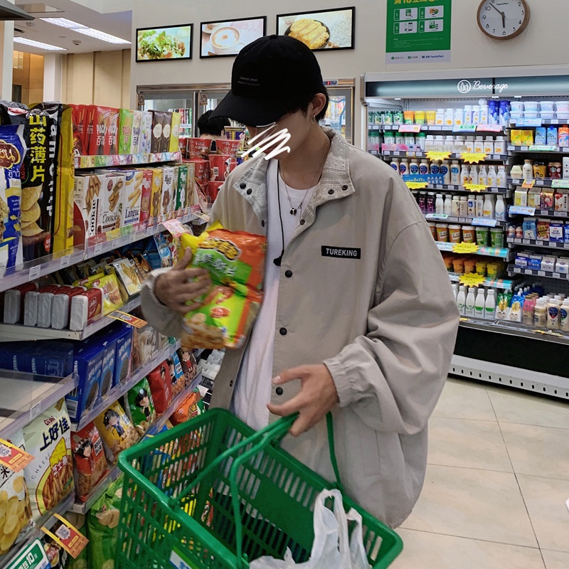 Áo khoác bóng chày dáng rộng thời trang cá tính cho nam