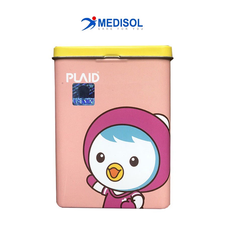 Băng Keo Cá Nhân Hộp Thiếc Hồng Pororo Kids Band - Dành Cho Da Nhạy Cảm (hộp 2 size - 25 miếng)