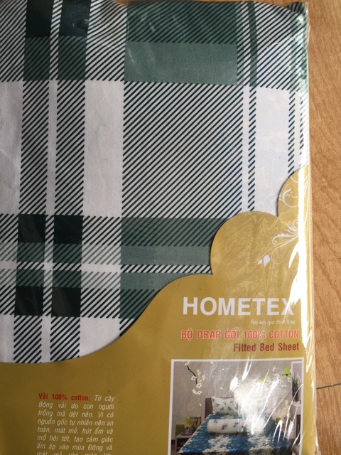 BỘ DRAP GỐI COTTON HOMTEX 180x200x25cm