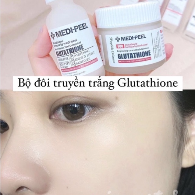 COMBO MEDIPEEL Glutathione Kem Dưỡng Và Serum Truyền Trắng  MEDIPEEL 600 Hàn Quốc