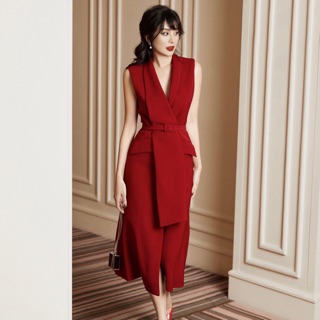 JANGMI - V317 VÁY VẠT LỆCH KÈM ĐAI