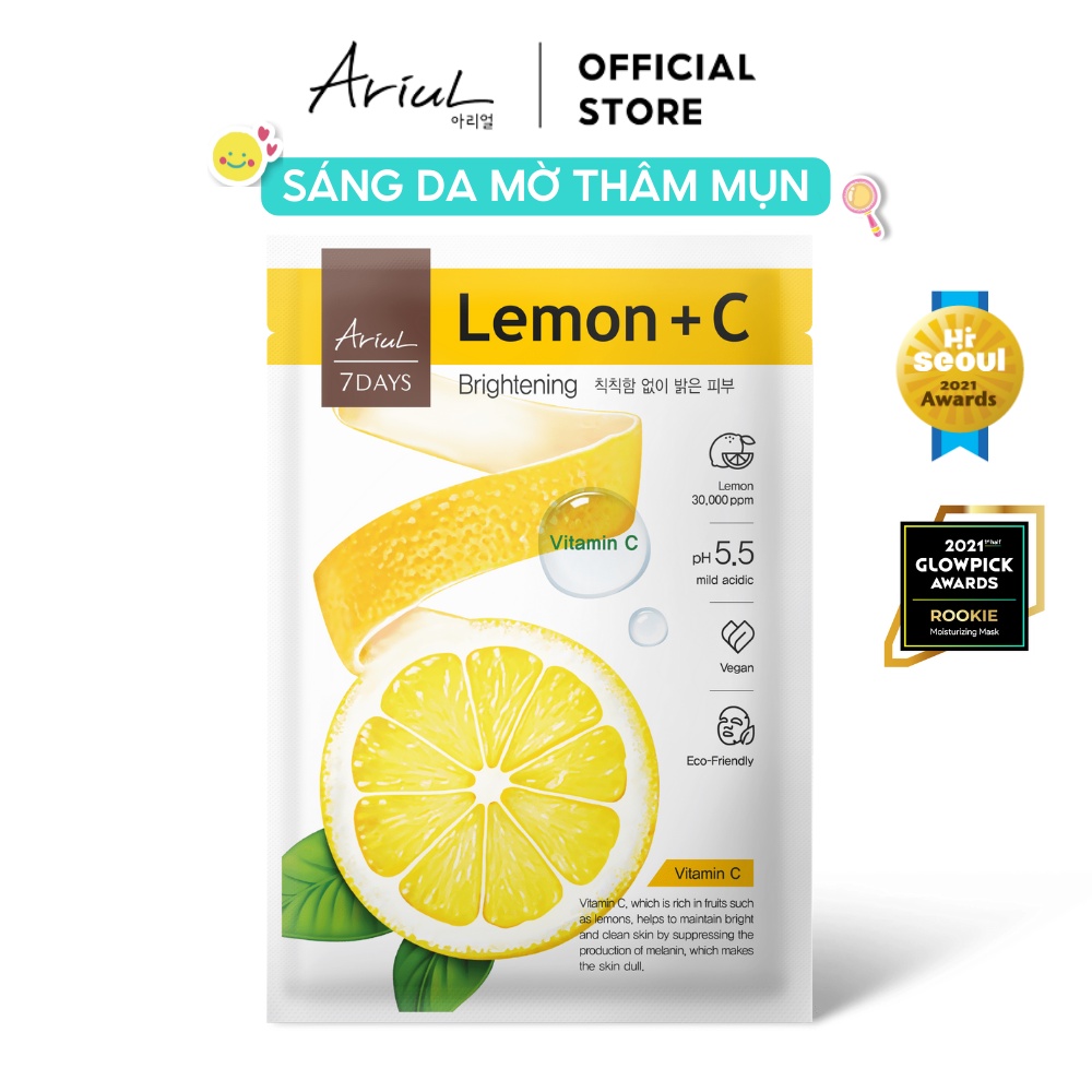 Mặt nạ ARIUL 7 DAYS MASK Chanh LEMON + C (Vitamin C) 23ml