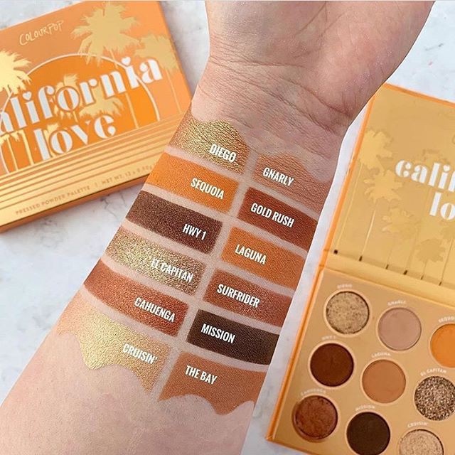 Bảng phấn mắt Colourpop California Love 12 ô màu chống thấm nước lâu trôi