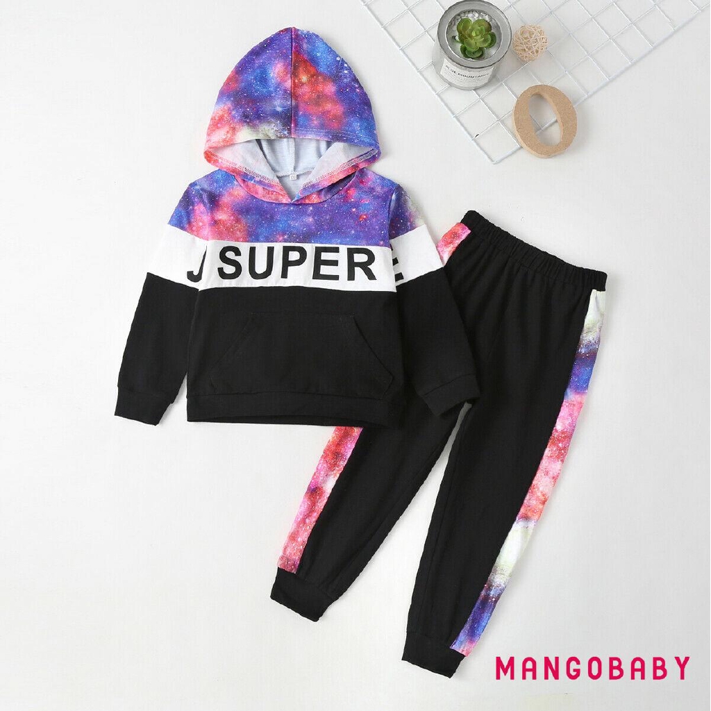 Set Áo Hoodie Và Quần Dài In Hình Ngôi Sao Cho Bé