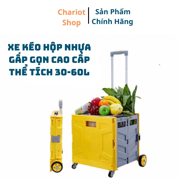 Xe Kéo Đa Năng Có Thùng Đựng Đồ Gấp Gọn Hình Vali Dùng Trên Ô tô, Đi Siêu Thị Đi Chợ Có Sức Chứa Lớn 30l-65l Tiện Lợi