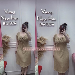 Đầm thun gân xốp cuộc nơ bigsize