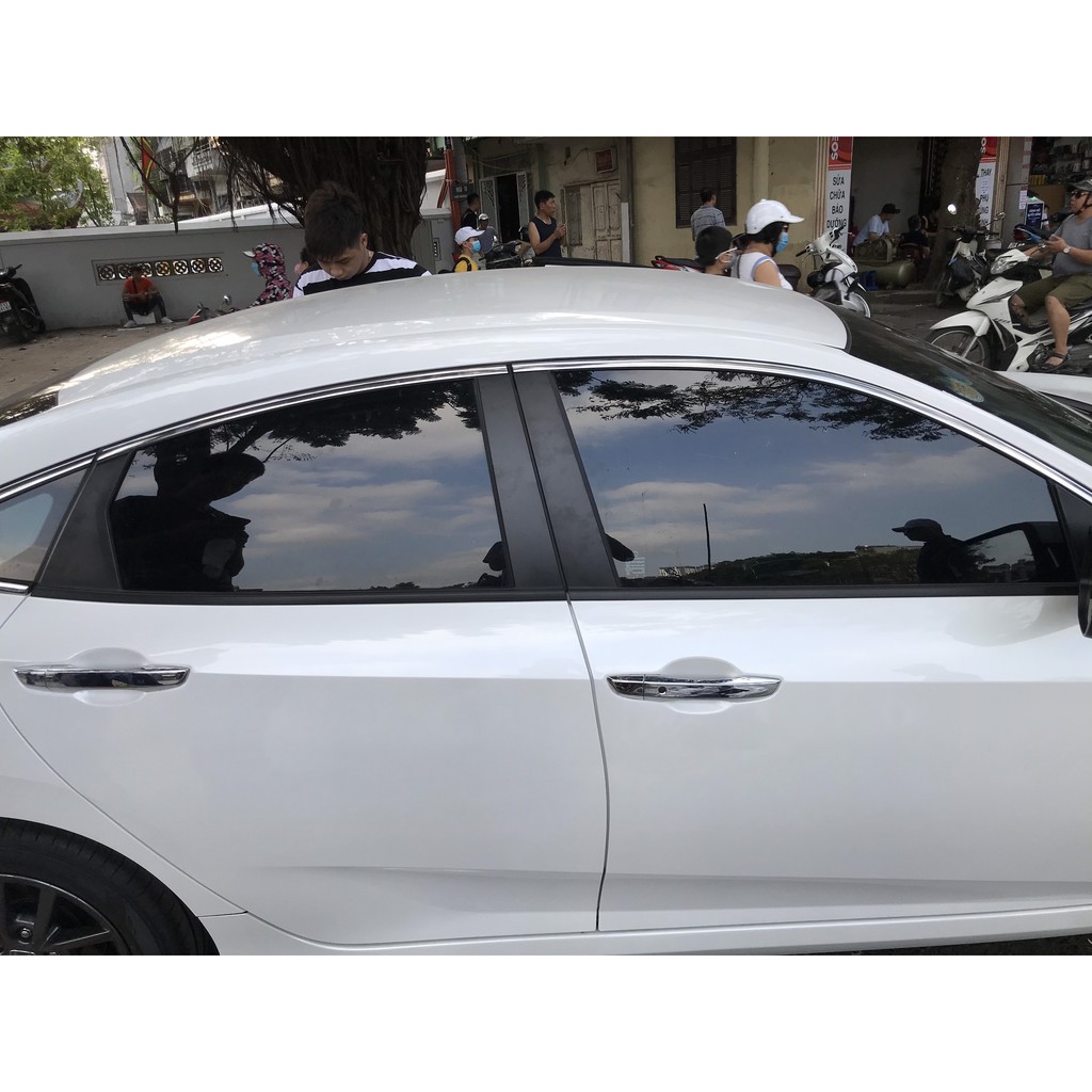 Nẹp viền chân kính, cong kính xe Honda Civic đời 2016 - 2021 Hàng inox cao cấp