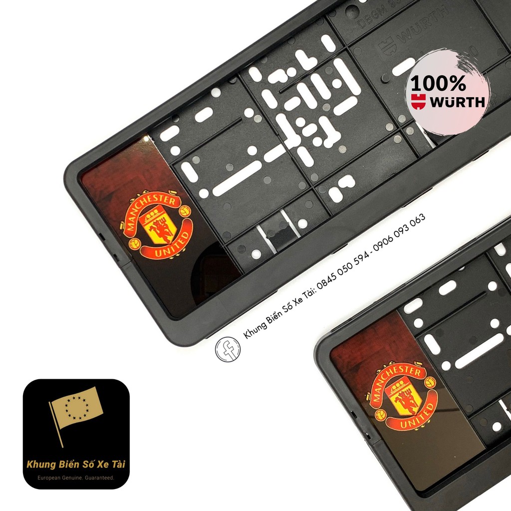 Khung biển số xe ô tô Châu Âu Wurth phiên bản Logo MU