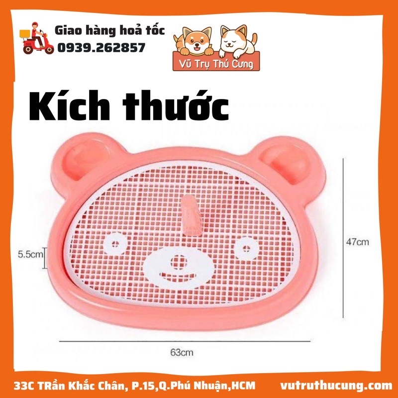 Khay vệ sinh cho Chó size lớn, hình mặt gấu - 47x63x5.5cm, Khay vệ sinh huấn luyện cho thú cưng