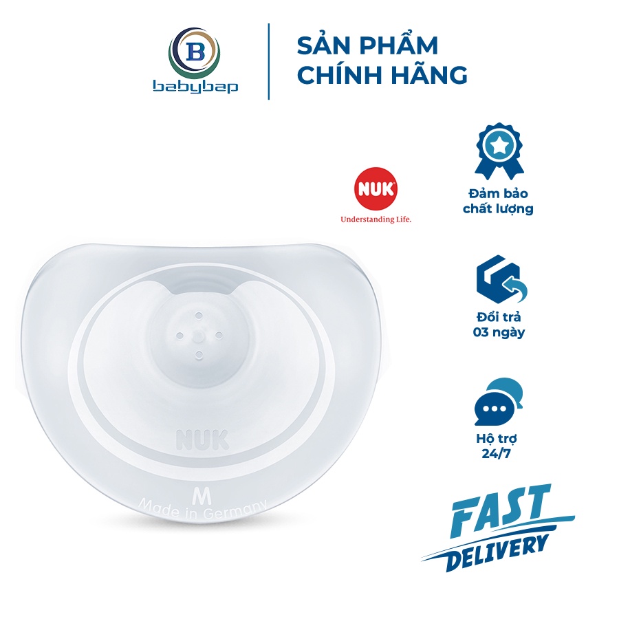 Trợ Ti NUK (Bán Nguyệt) Cao Cấp Mềm Mỏng, Bám Dính Cực Tốt Cho Bé Cảm Giác Gần Gũi