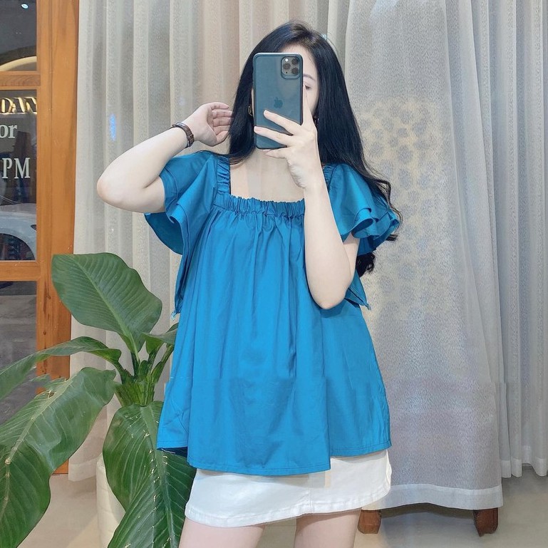 Set Trễ Vai Hồng Cánh Tiên Mix Quần Short