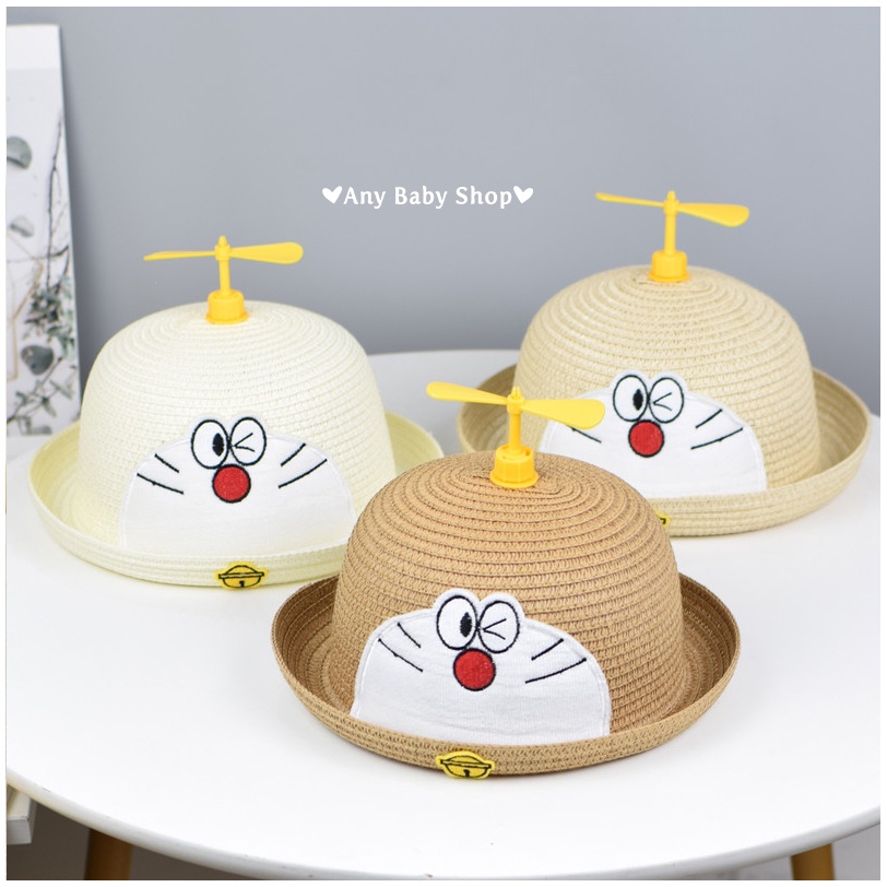 Nón cói cho bé trai bé gái hình mèo Đôremon có chong chóng cute với nhiều màu xinh yêu(hàng có sẵn)  ❣❣