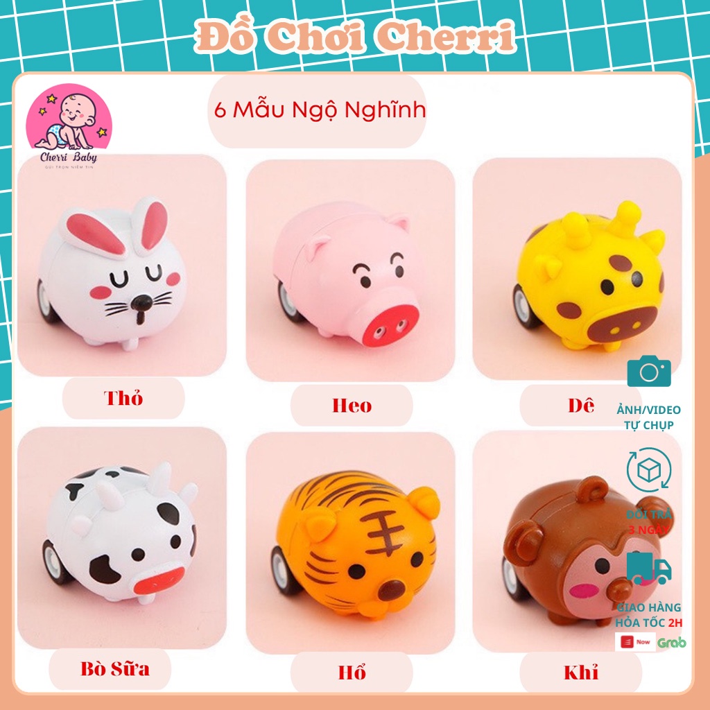 Đồ chơi giải trí con vật mini xe chạy dây cót dễ thương giá rẻ, mô hình xe ô tô nhỏ cho bé Cherry
