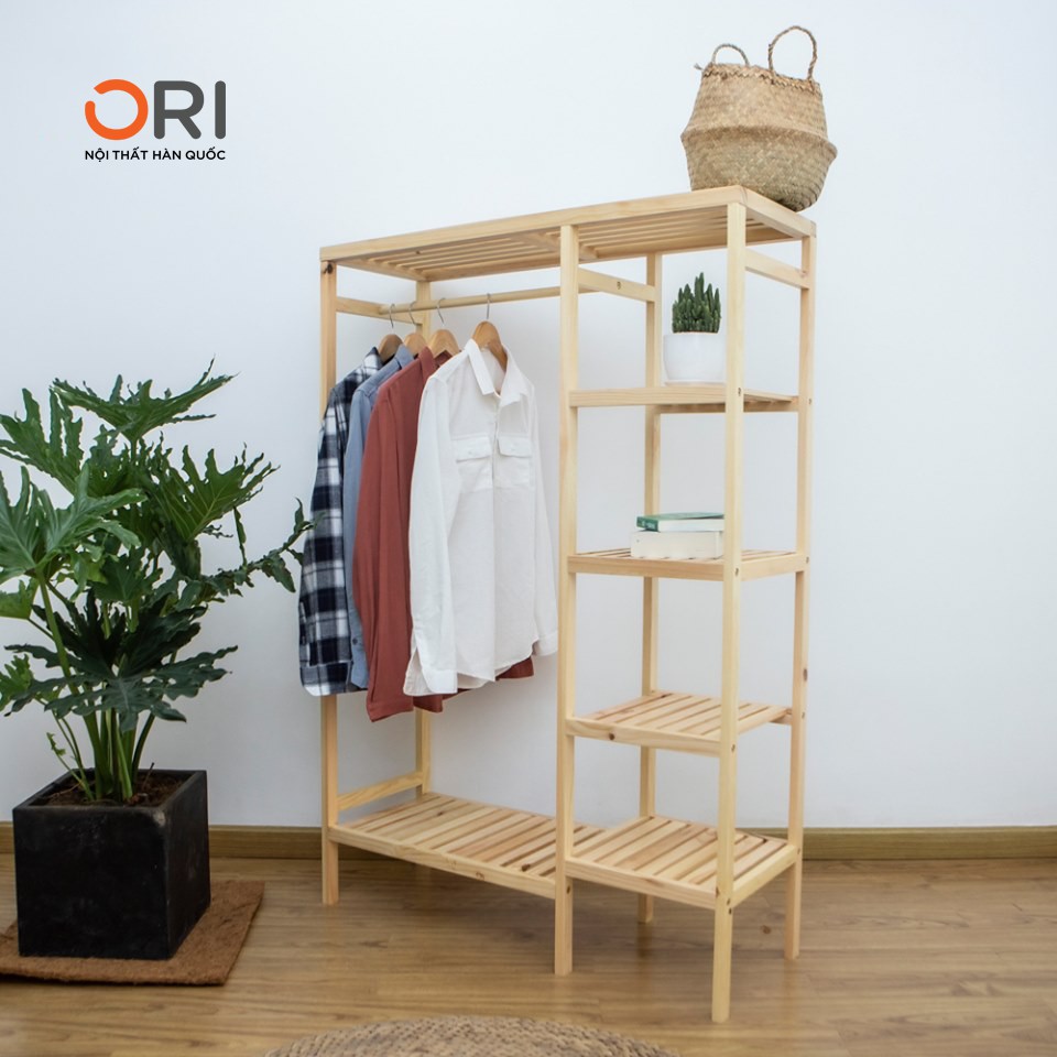 TỦ TREO BẰNG GỖ HÀN QUỐC - TỦ TREO TIẾT KIỆM - DOUBLE HANGER - NATURAL