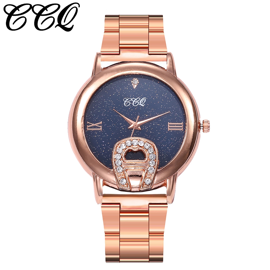 Đồng hồ analog máy quartz nữ màu rose gold