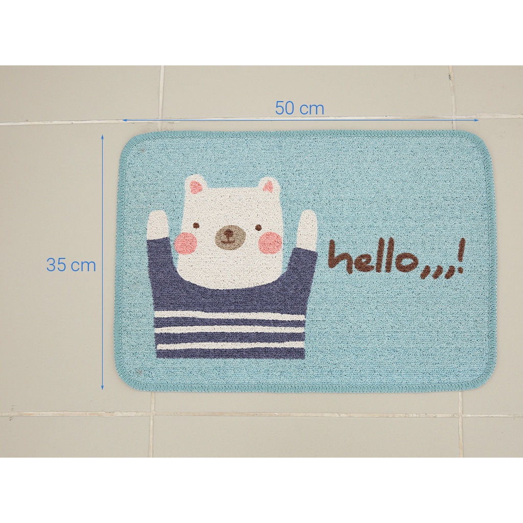 Thảm Lau Chân Carmi Hello Hình Thú 35x50 cm Công Nghệ Hàn Quốc