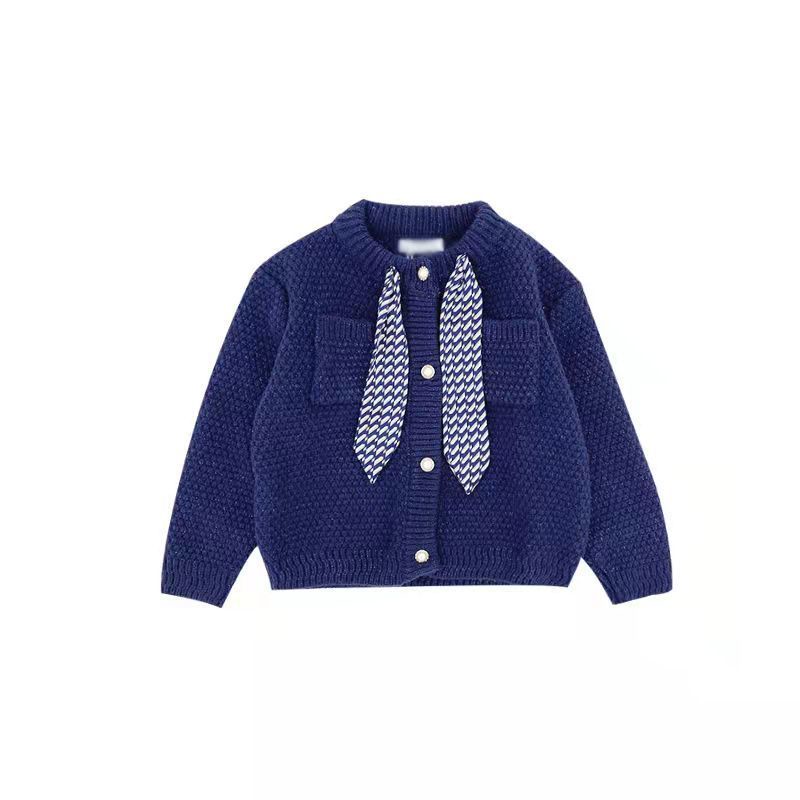 Áo khoác cardigan dệt kim giữ ấm mùa thu đông dễ thương cho bé gái
