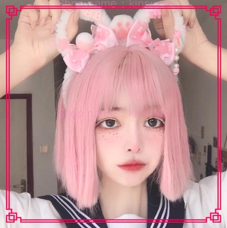 Nhiều Màu Sắc Giả Tóc Giả cosplay Tóc Giả Nữ Ngắn Thẳng Tóc jk Tự Nhiên Bông Tai Kẹp Phong Cách Màu bobo Đầu Hồng Tóc Giả Full Mũ lolita
