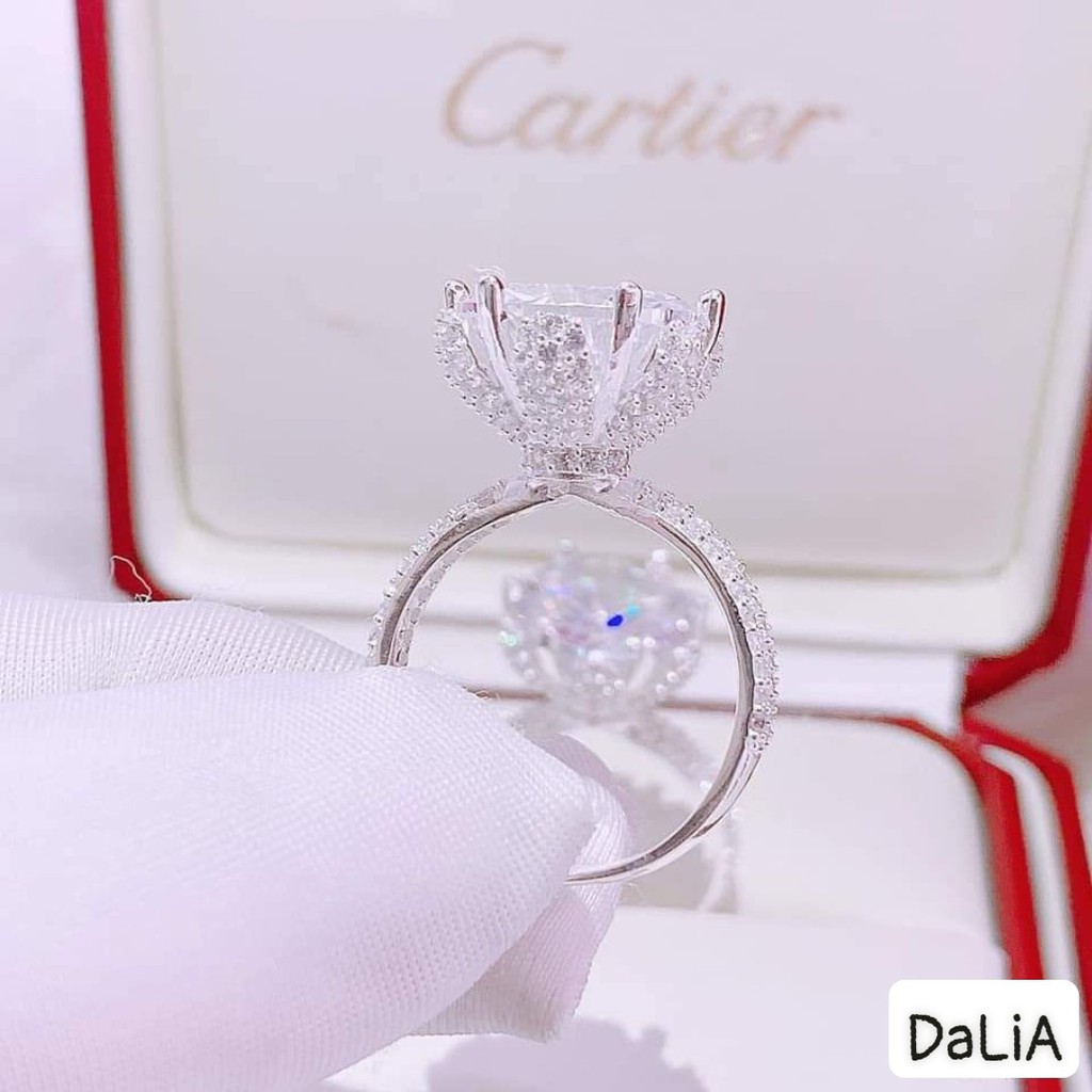 Nhẫn bạc nữ đẳng cấp ổ đá cao sang trọng DaLiA Jewelry nhẫn bạc 925 thật ấn tượng cá tính cho nàng